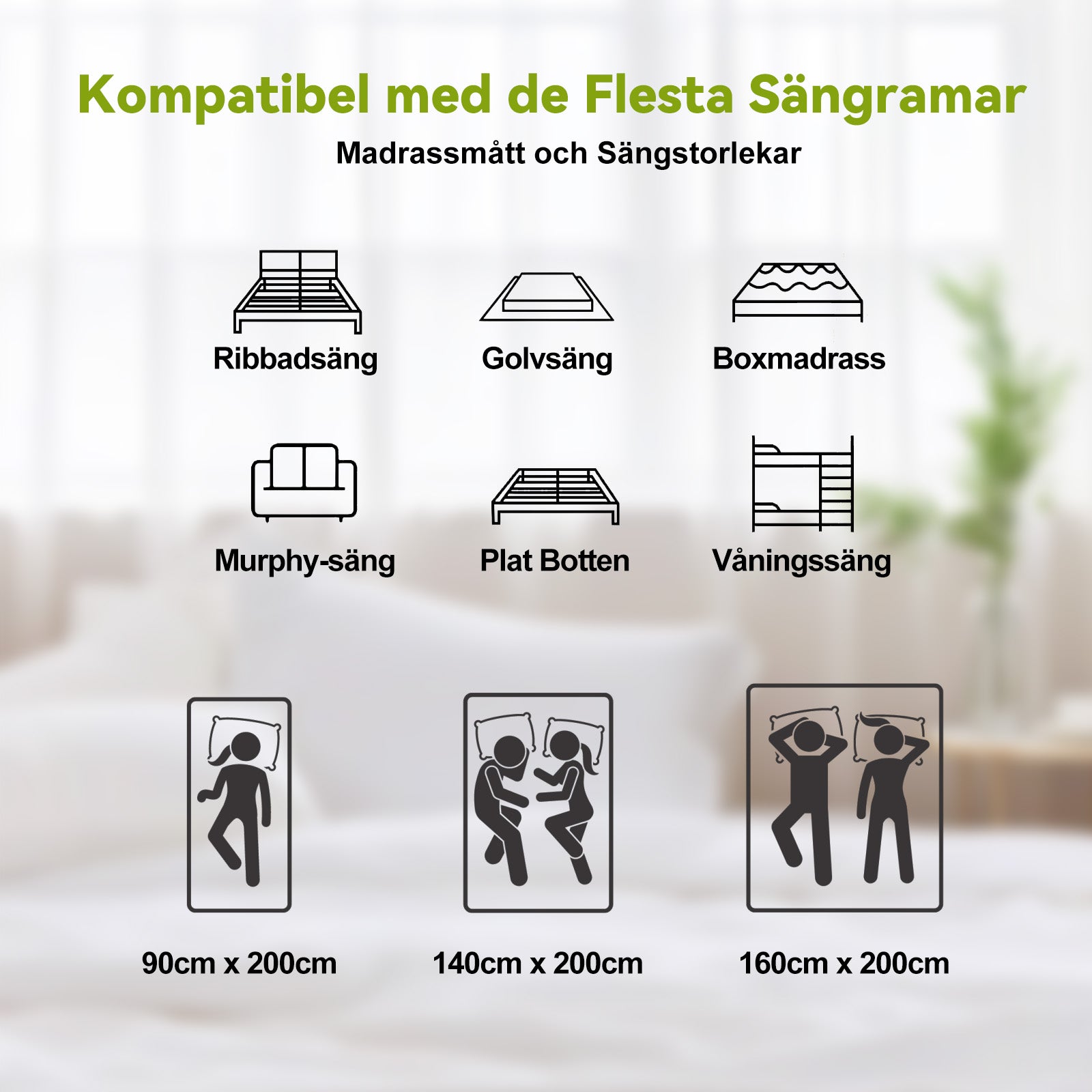 Fickfjädermadrass med Minneskum, 25 cm Hybridmadrass, Medelhård, Kantstöd