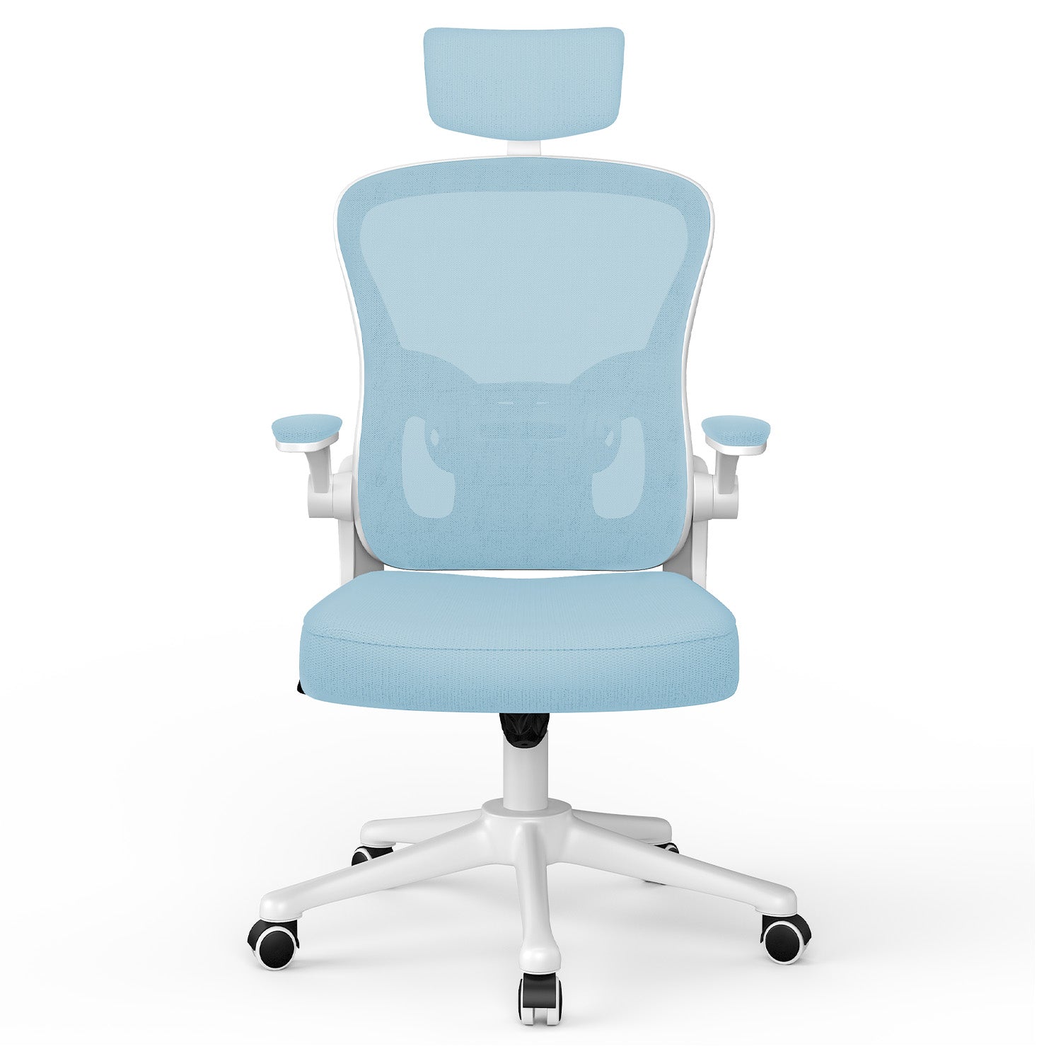 Kontorsstol Ergonomisk Skrivbordsstol, Vridbar Datorstol med Vadderad Sittdyna för Hem/Kontor, Maxbelastning 150kg