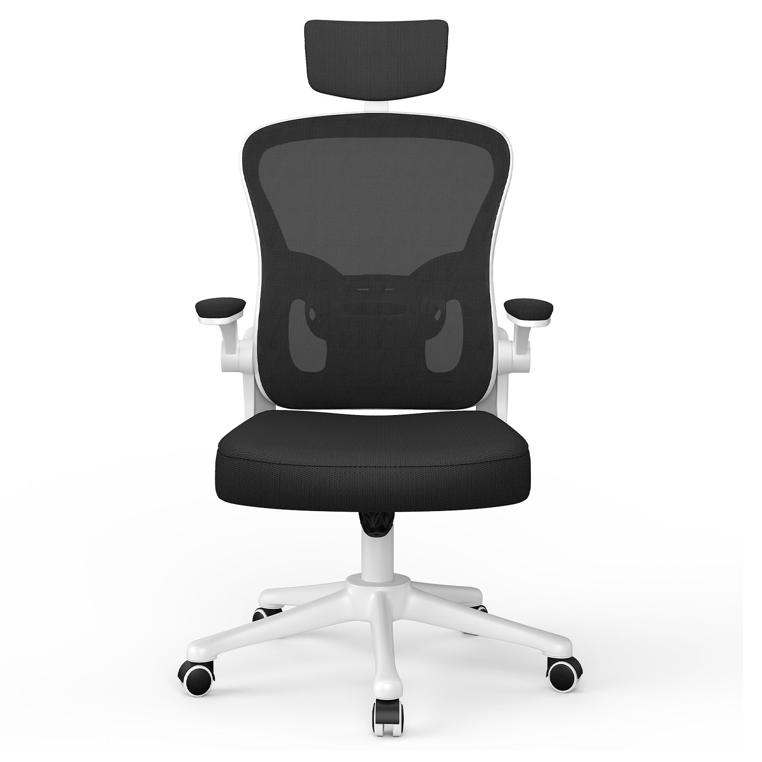 Kontorsstol Ergonomisk Skrivbordsstol, Vridbar Datorstol med Vadderad Sittdyna för Hem/Kontor, Maxbelastning 150kg