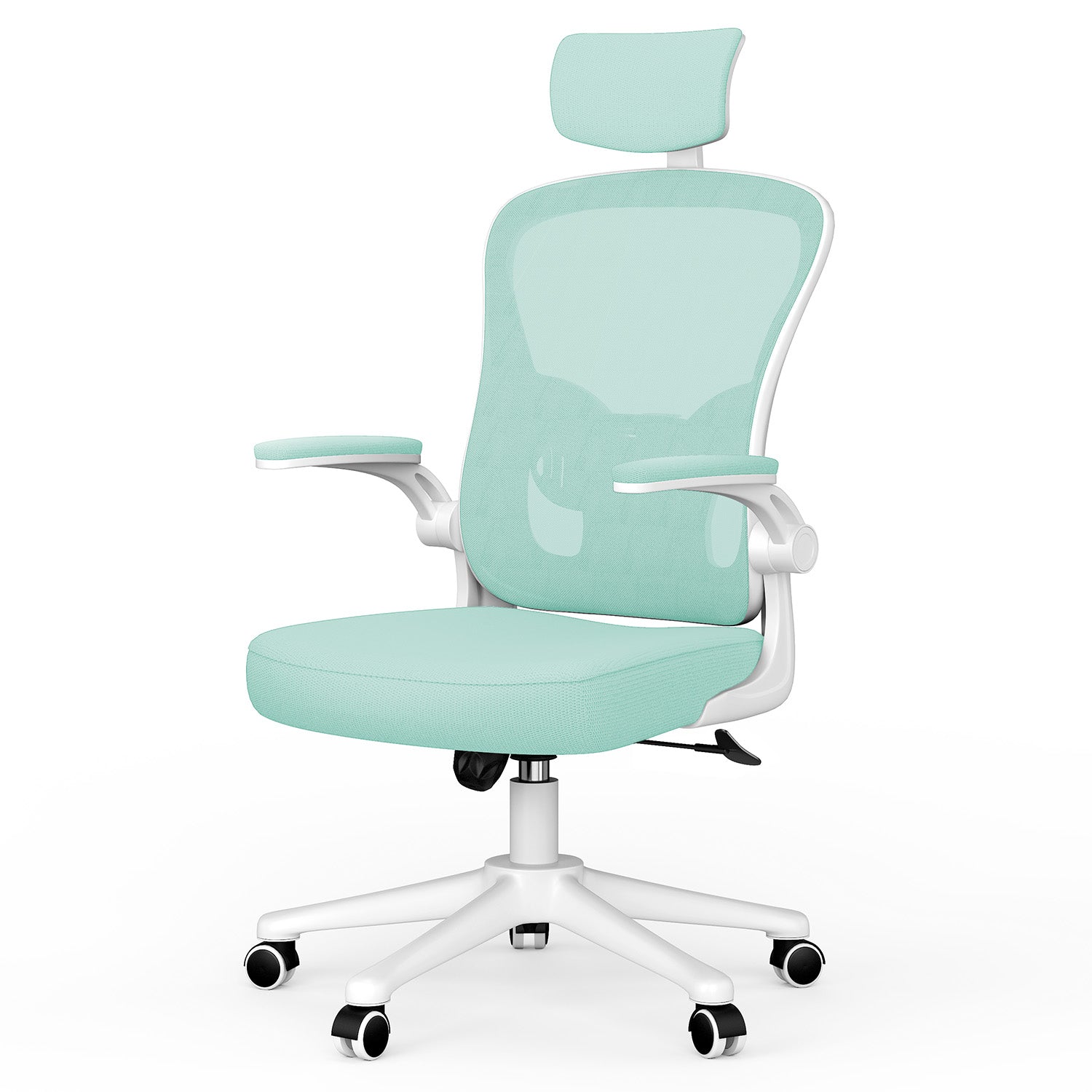 Kontorsstol Ergonomisk Skrivbordsstol, Vridbar Datorstol med Vadderad Sittdyna för Hem/Kontor, Maxbelastning 150kg