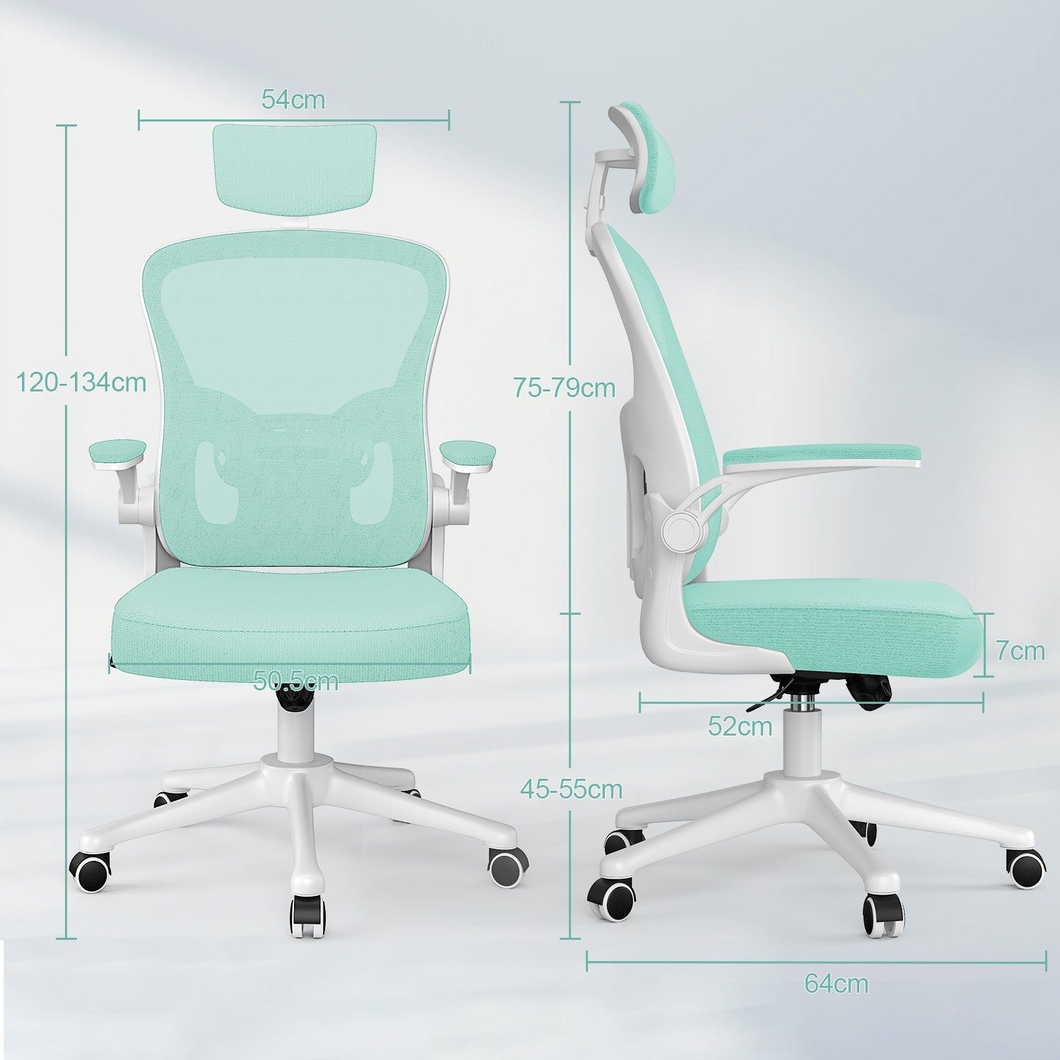 Kontorsstol Ergonomisk Skrivbordsstol, Vridbar Datorstol med Vadderad Sittdyna för Hem/Kontor, Maxbelastning 150kg