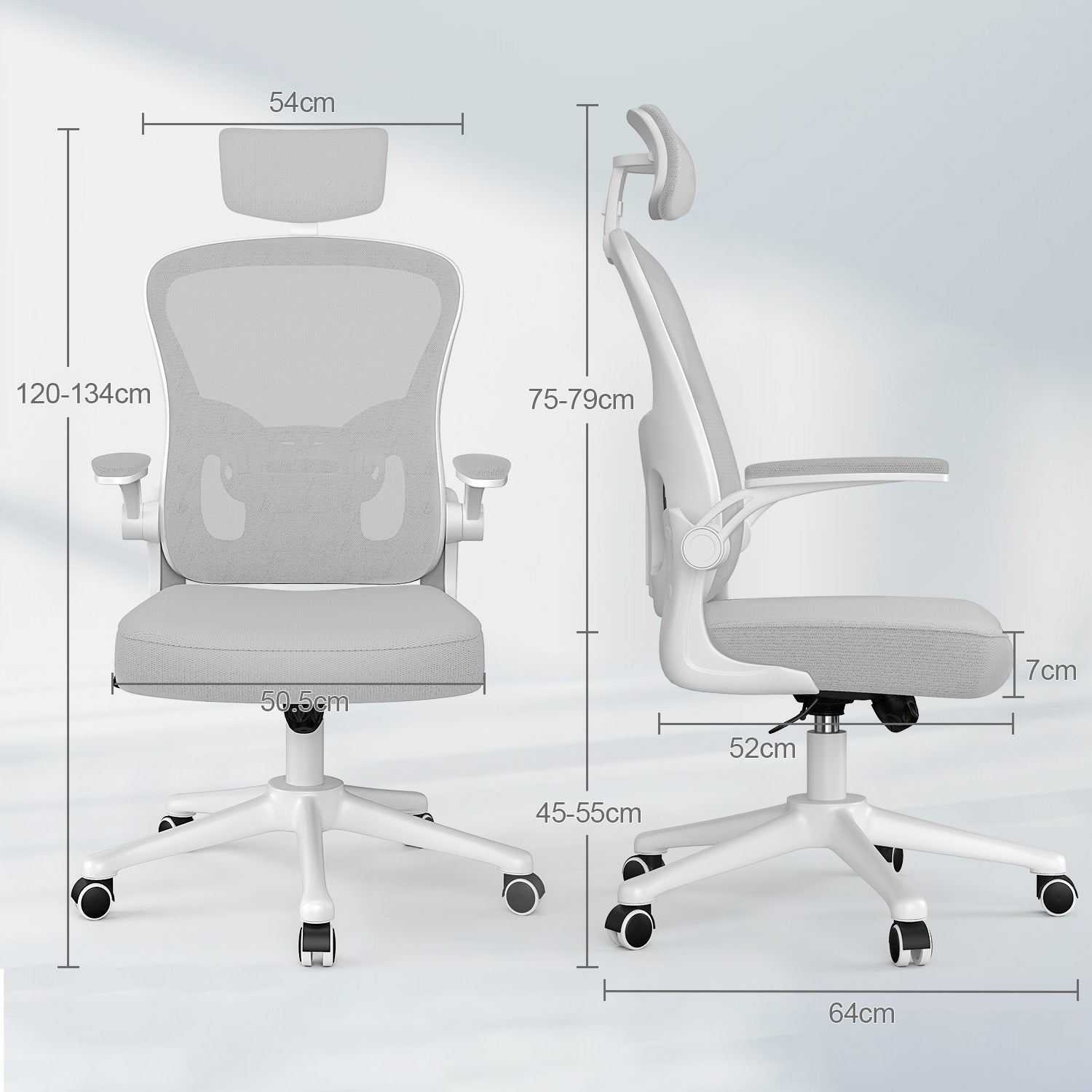 Kontorsstol Ergonomisk Skrivbordsstol, Vridbar Datorstol med Vadderad Sittdyna för Hem/Kontor, Maxbelastning 150kg
