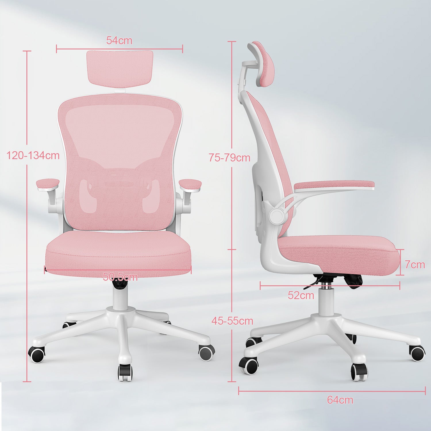 Kontorsstol Ergonomisk Skrivbordsstol, Vridbar Datorstol med Vadderad Sittdyna för Hem/Kontor, Maxbelastning 150kg