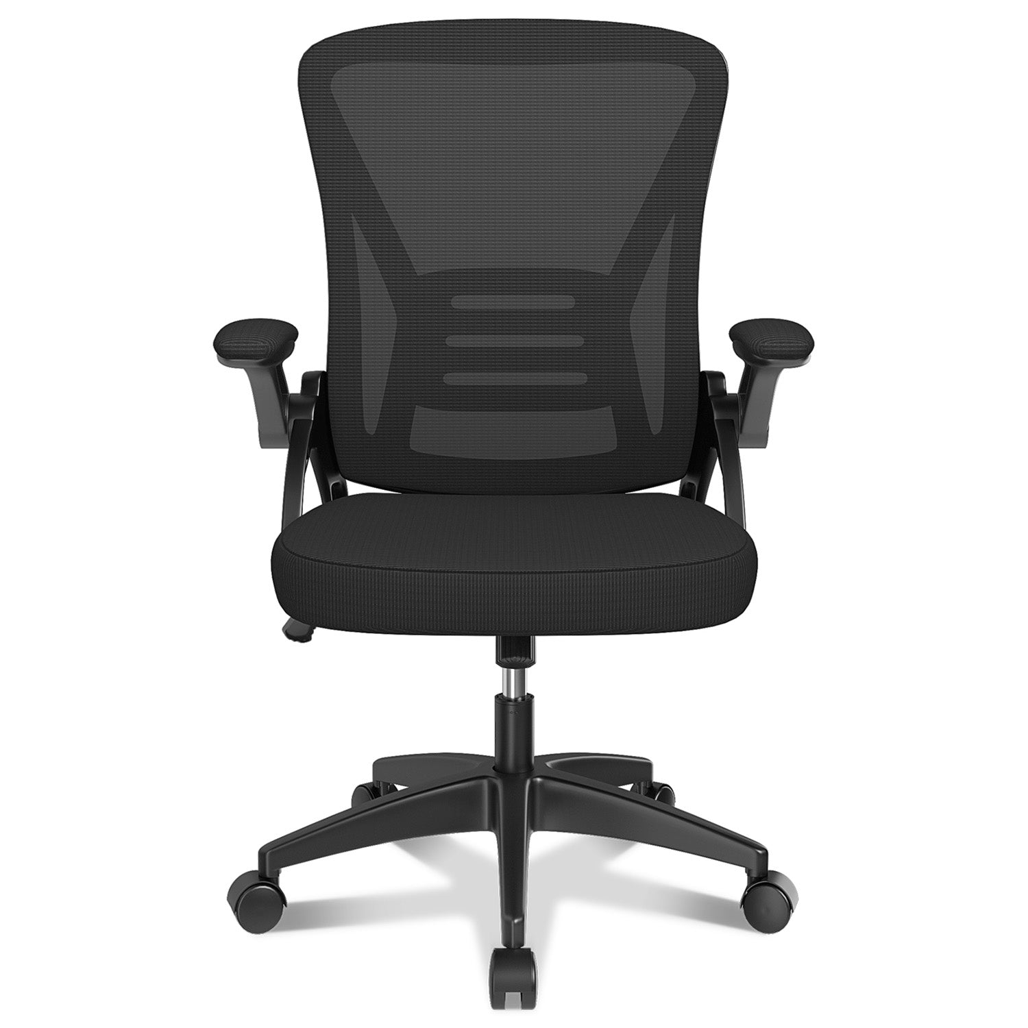 Kontorsstol Ergonomisk Skrivbordsstol med 90° Uppfällbart Armstöd, Höjdjusterbar Kontorsbordsstol