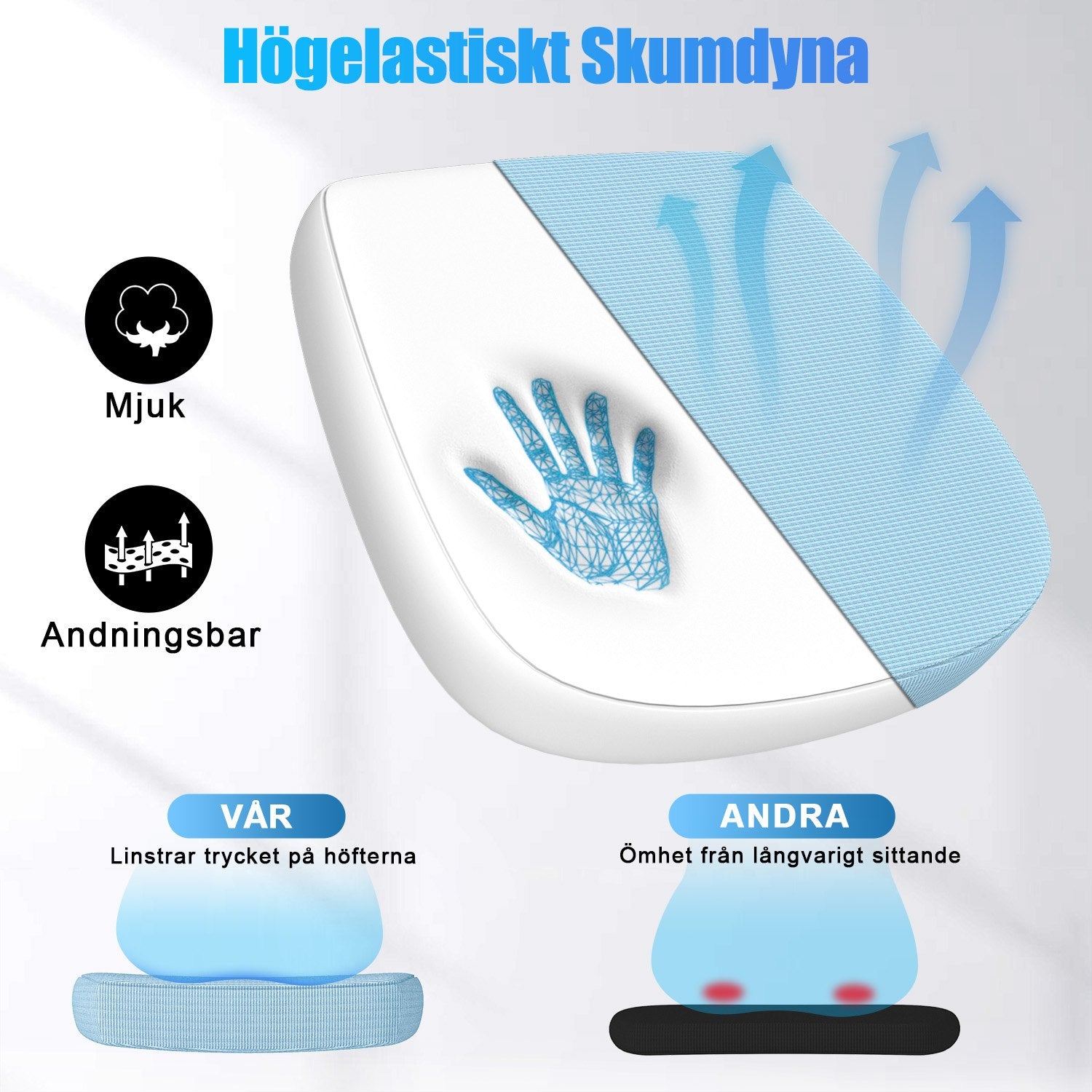 Kontorsstol Ergonomisk Skrivbordsstol med 90° Uppfällbart Armstöd, Höjdjusterbar Kontorsbordsstol