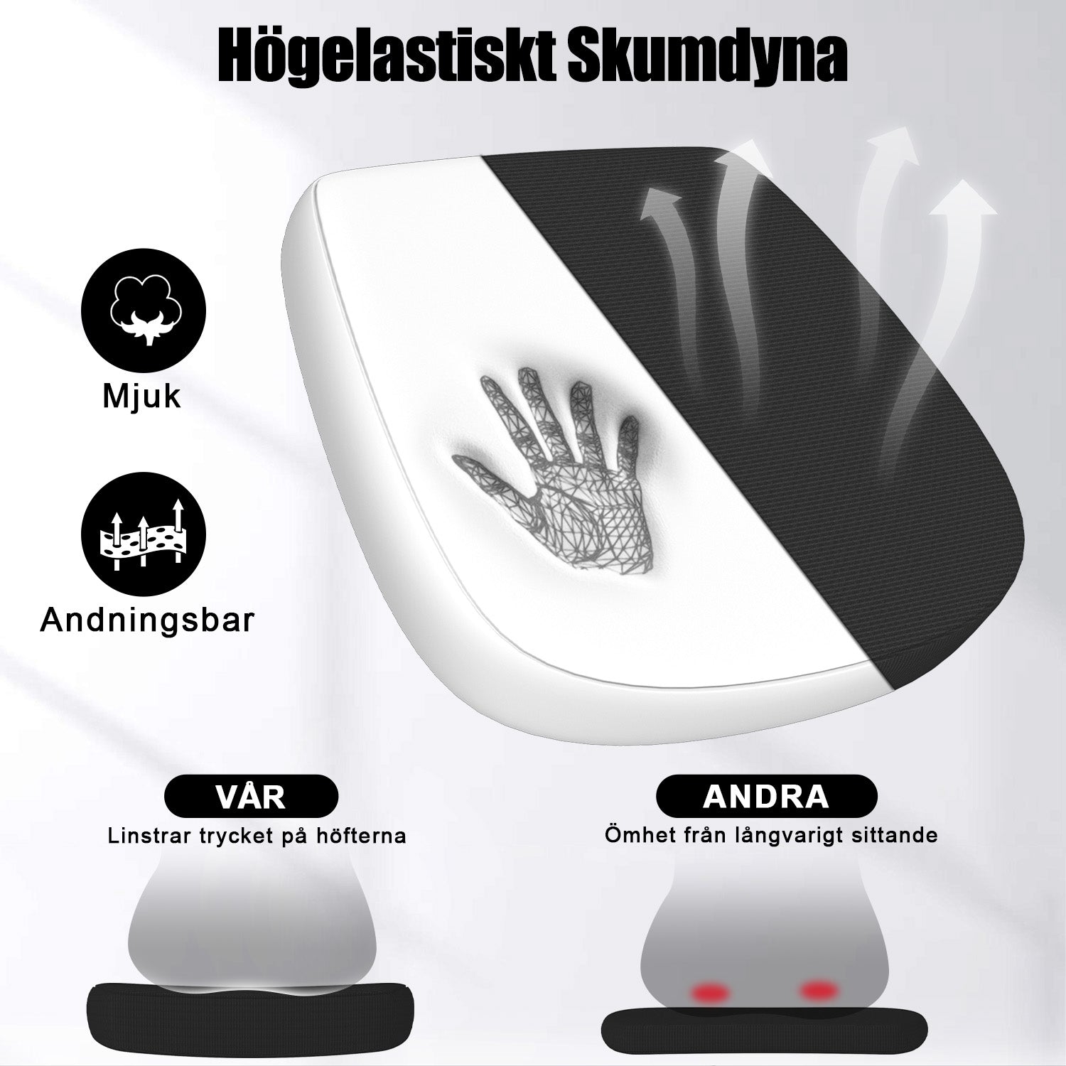 Kontorsstol Ergonomisk Skrivbordsstol med 90° Uppfällbart Armstöd, Höjdjusterbar Kontorsbordsstol