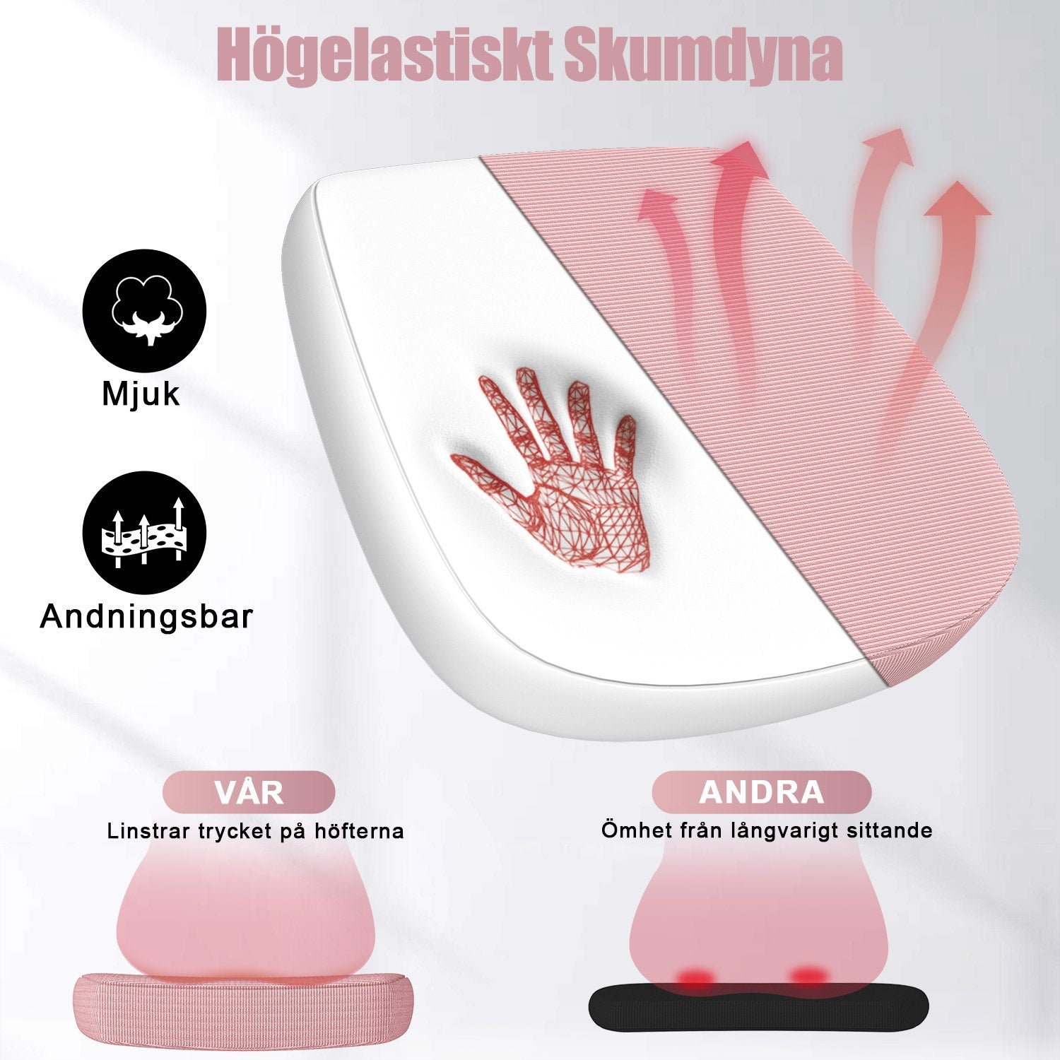 Kontorsstol Ergonomisk Skrivbordsstol med 90° Uppfällbart Armstöd, Höjdjusterbar Kontorsbordsstol