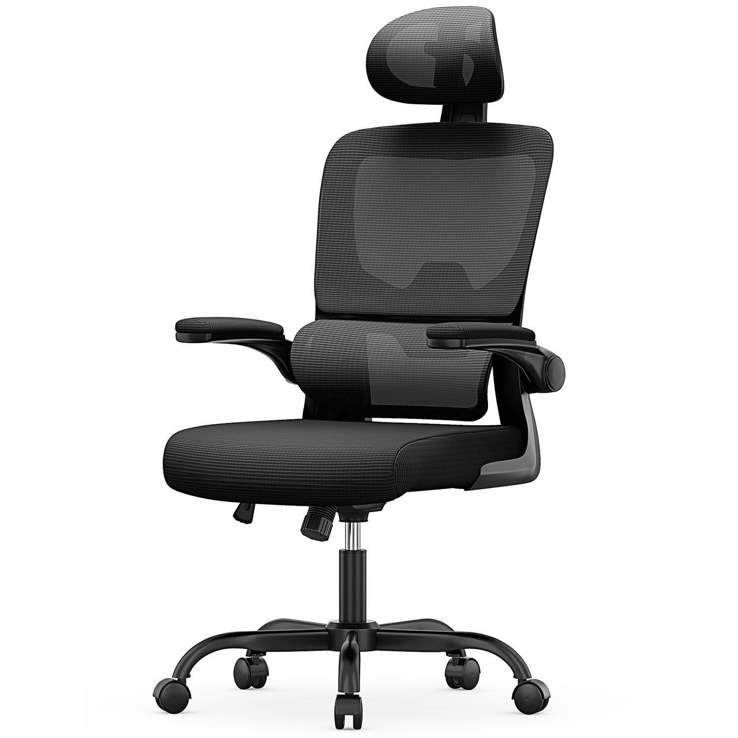 Kontorsstol Ergonomisk Skrivbordsstol, Vridbar Datorstol med Vadderad Sittdyna för Hem/Kontor, Maxbelastning 150kg