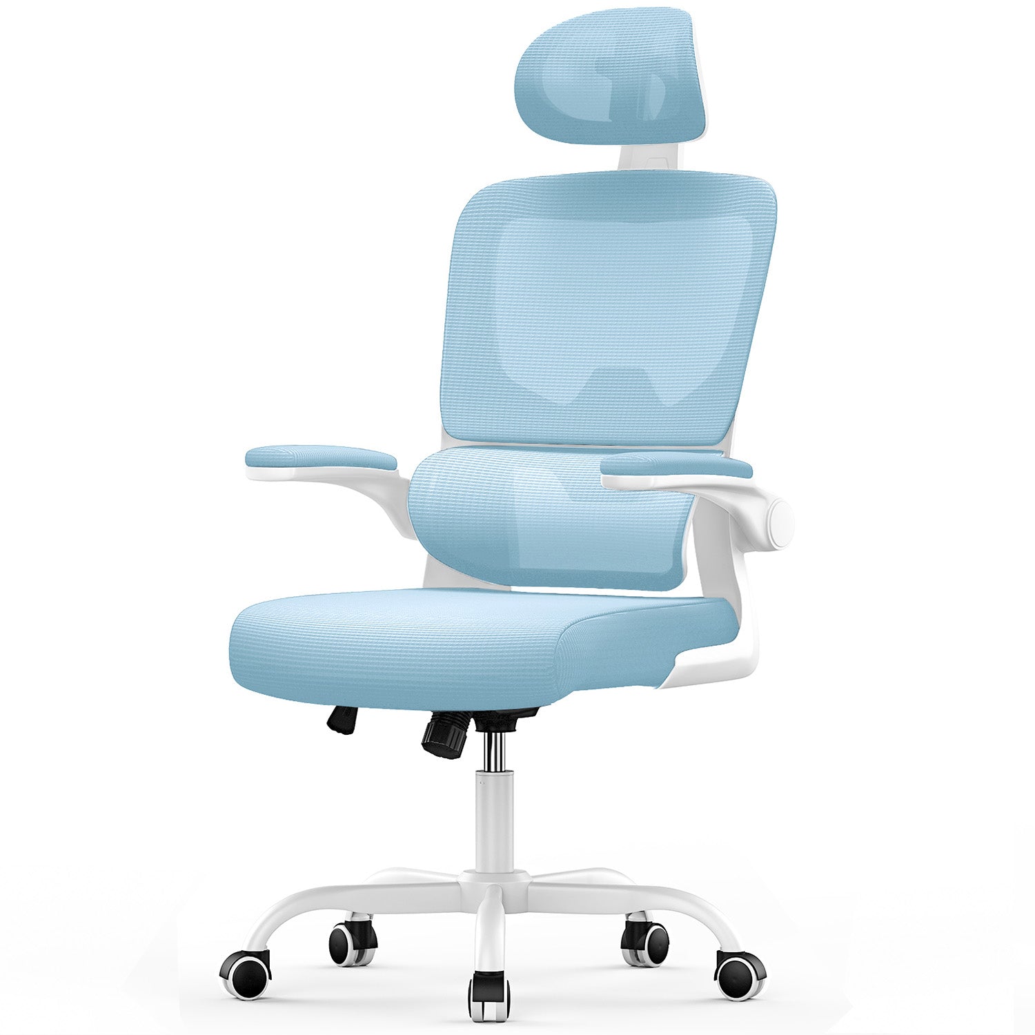 Kontorsstol Ergonomisk Skrivbordsstol, Vridbar Datorstol med Vadderad Sittdyna för Hem/Kontor, Maxbelastning 150kg