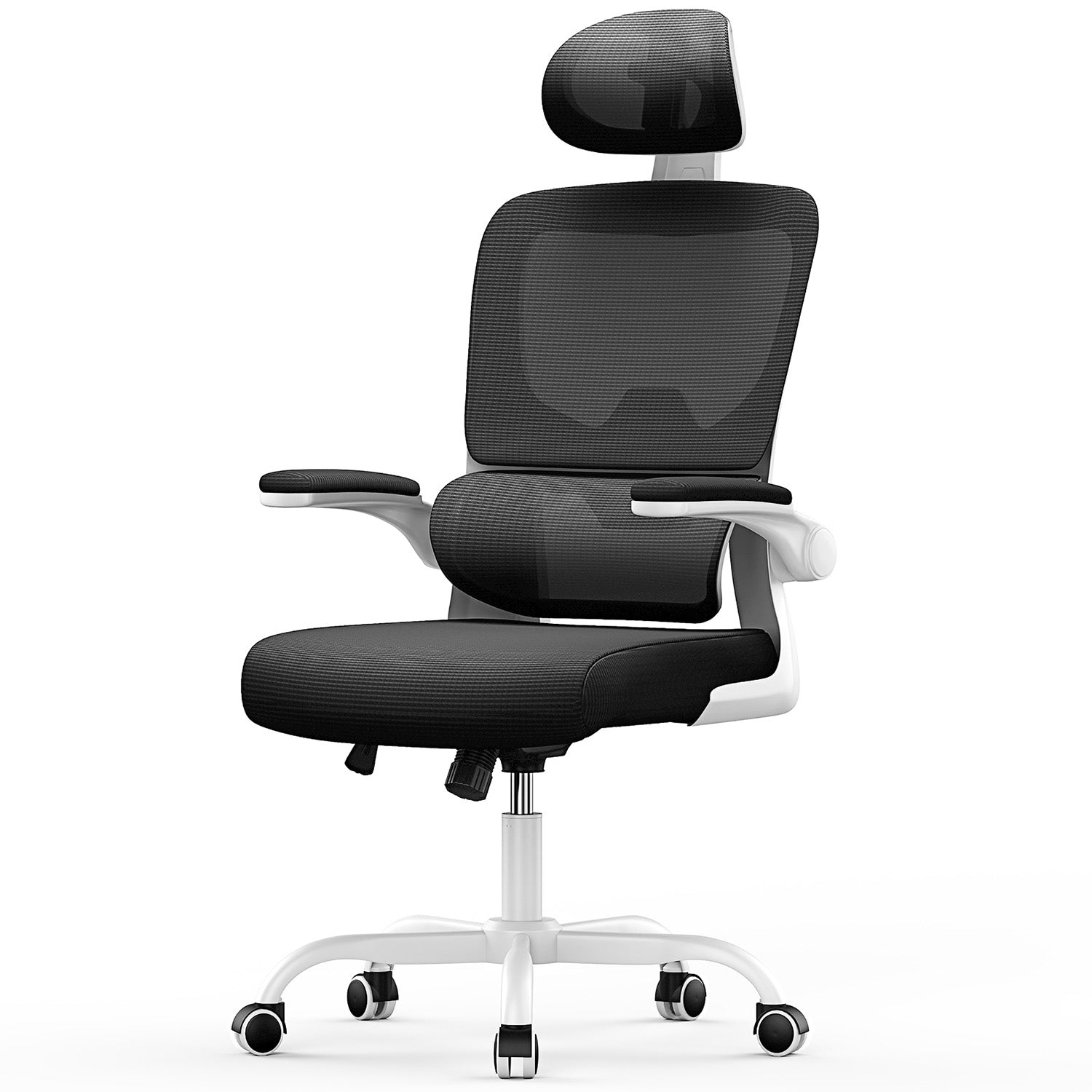 Kontorsstol Ergonomisk Skrivbordsstol, Vridbar Datorstol med Vadderad Sittdyna för Hem/Kontor, Maxbelastning 150kg